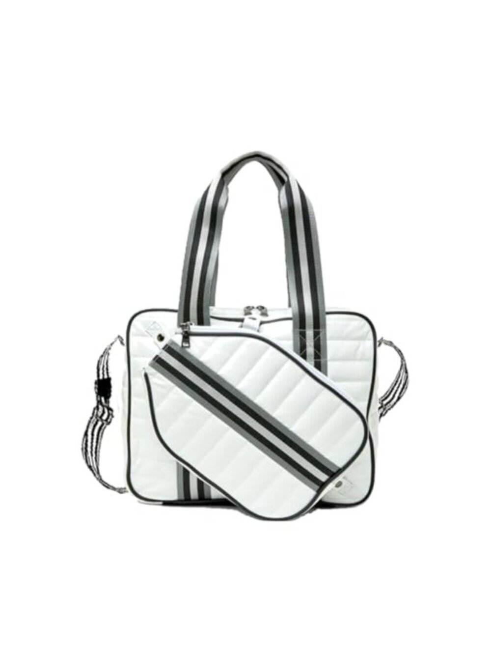 Pickleball Bag Set Quilted Tote Sling Bag Racket Compartment